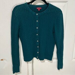 Green button up knitted long sleeve